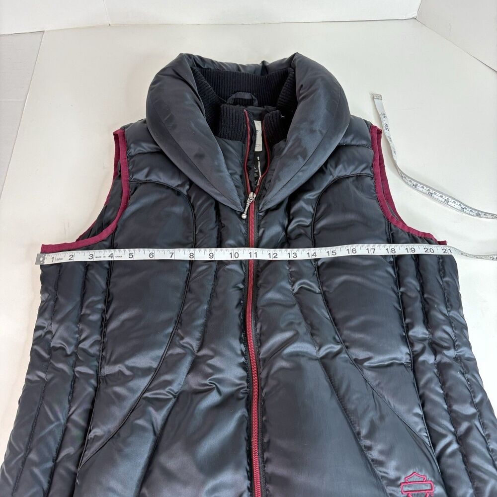 Harley Davidson Puffer Vest, Womens 2XL, Black, Full Zip, Motorcycle - Picture 7 of 8